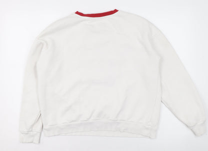 Womens UK Size M River Island White Pullover Sweatshirt