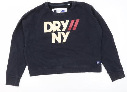 Superdry Womens Navy Blue Graphic Crew Neck Sweatshirt Size 14