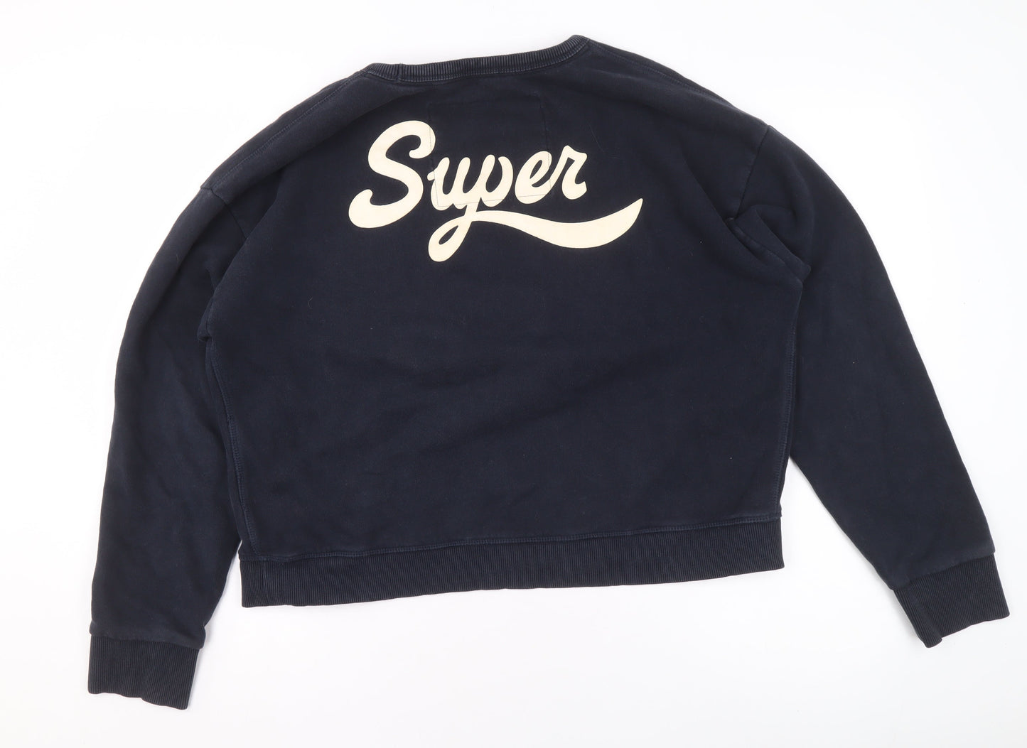 Superdry Womens Navy Blue Graphic Crew Neck Sweatshirt Size 14