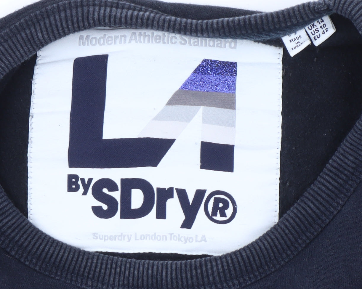 Superdry Womens Navy Blue Graphic Crew Neck Sweatshirt Size 14