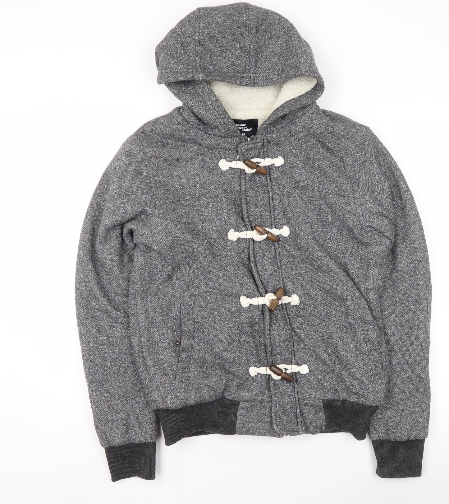 Mens UK Size M Cedar Wood State Grey Pullover Hoodie