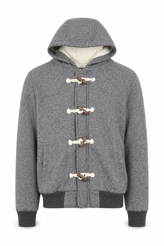 Cedarwood State Men's Grey Hooded Toggle Hoodie Size M