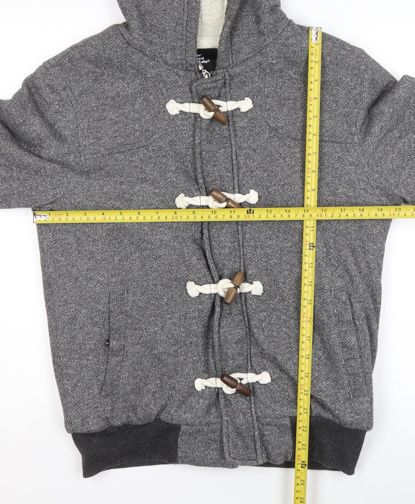 Mens UK Size M Cedar Wood State Grey Pullover Hoodie