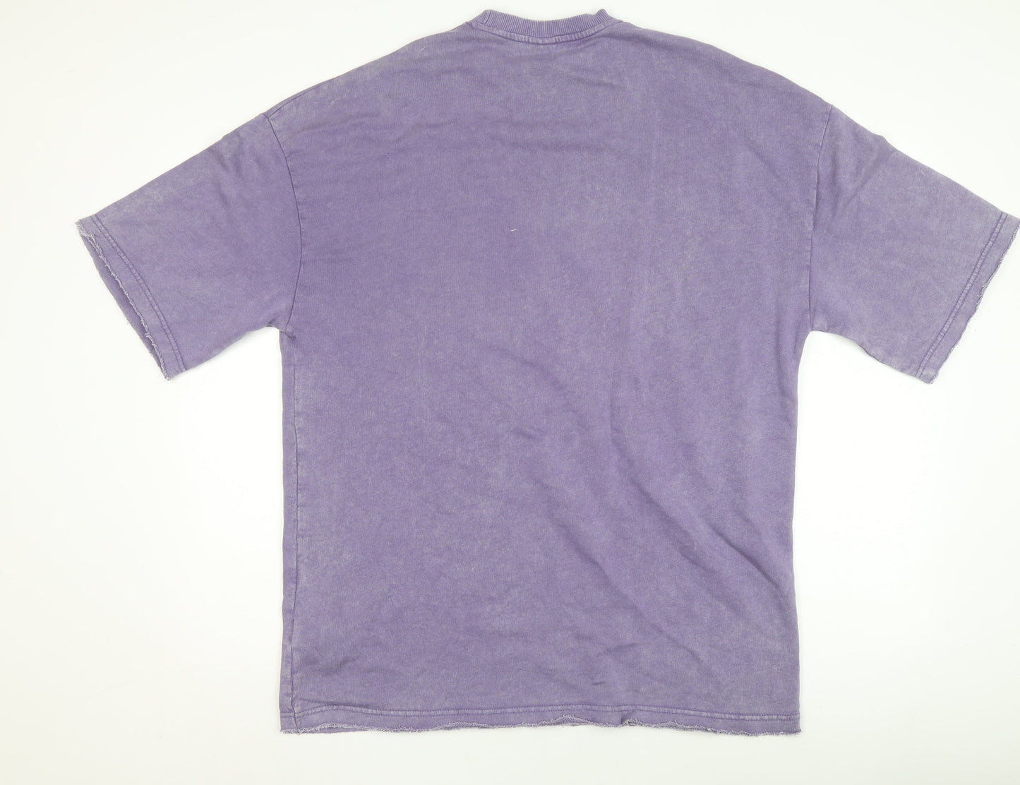 STAMPD Men Purple Crew Neck Cotton Blend Short Sleeve T-Shirt Size M