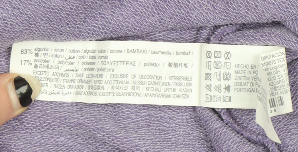 STAMPD Men Purple Crew Neck Cotton Blend Short Sleeve T-Shirt Size M