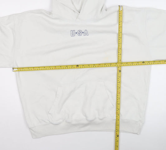 Womens UK Size L Hollister White Pullover Hoodie