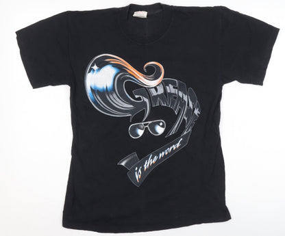 Mens UK Size M Fruit of the Loom Black  T-Shirt