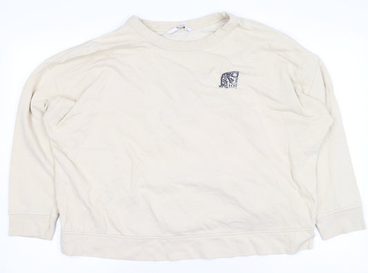 Tu Woman Beige Cotton Pullover Sweatshirt Size 22