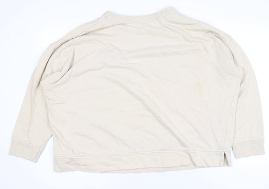 Tu Woman Beige Cotton Pullover Sweatshirt Size 22