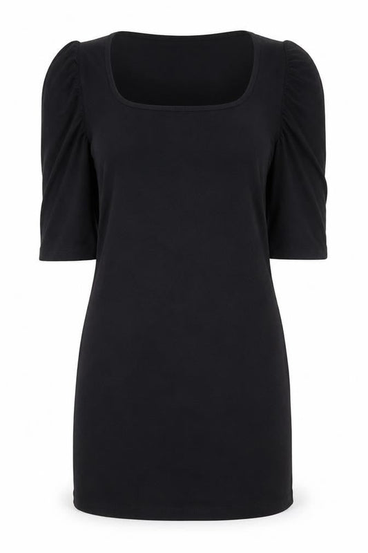 Front view of Only Women’s Black Bodycon Short Sleeve Jersey Dress M