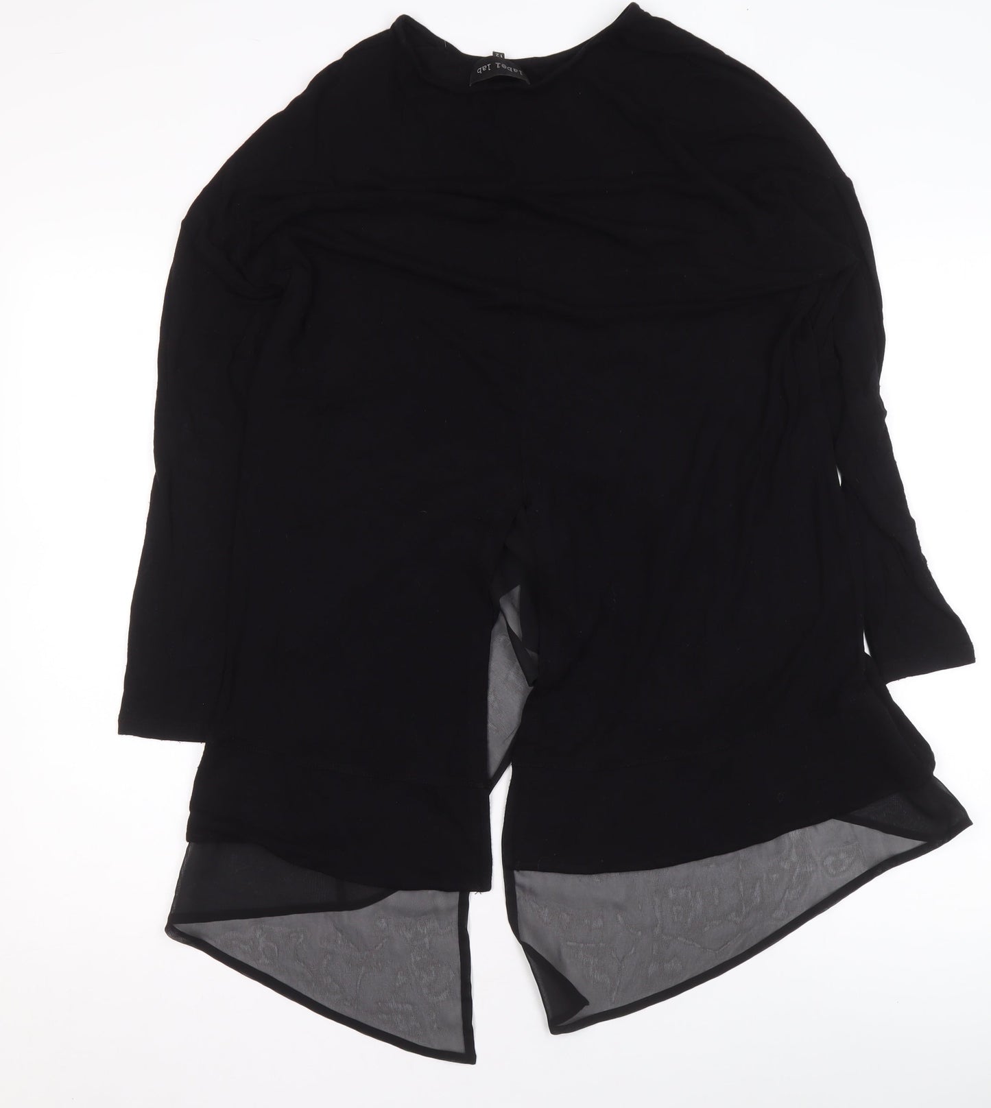 Womens UK Size 12 Label Lab Black Tunic Blouse