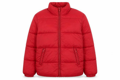Womens UK Size L skøvde Red Puffer Jacket