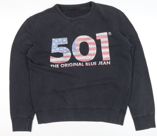Womens UK Size M Levi Strauss & Co Black Pullover Sweatshirt