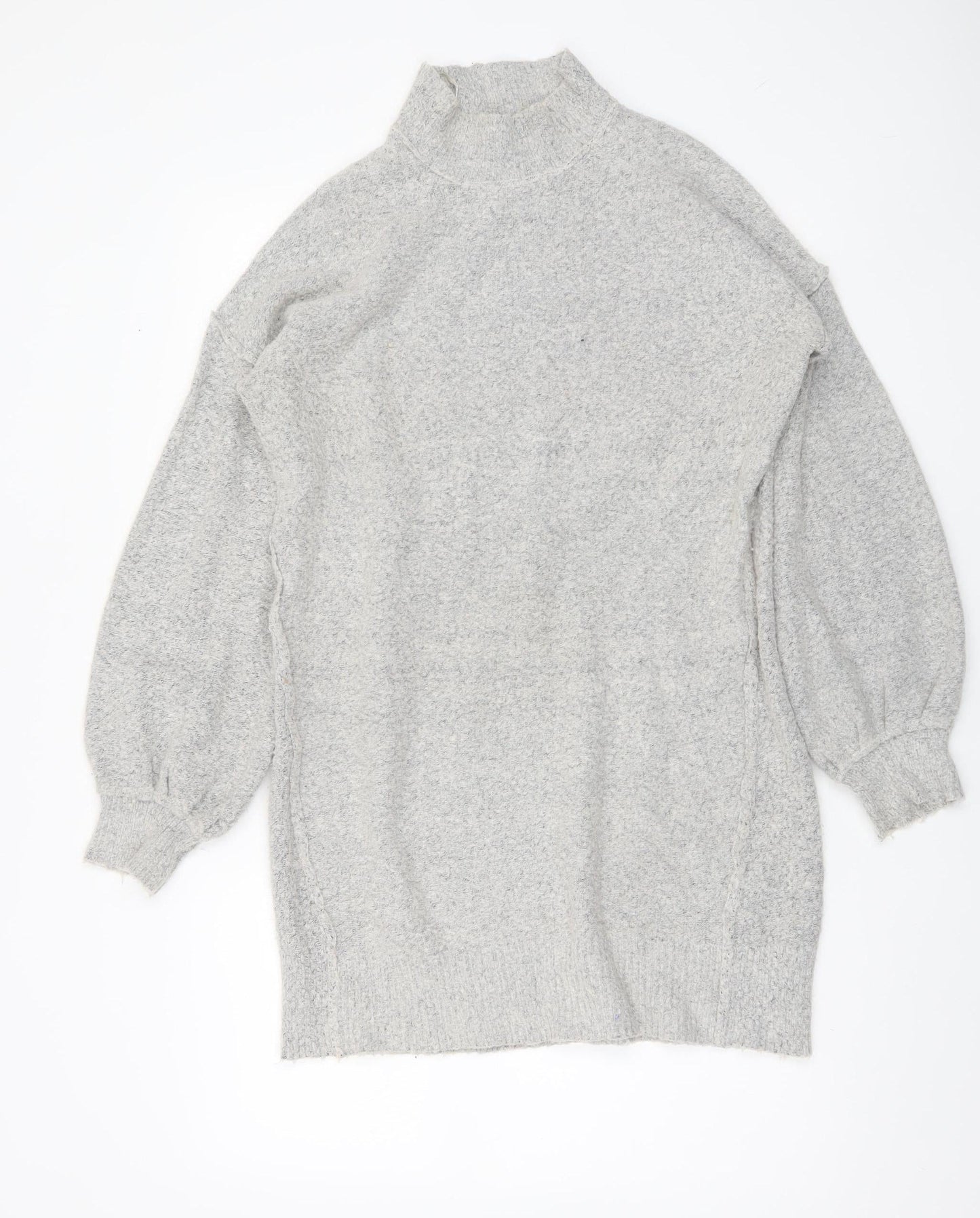 Brave Soul Women’s Grey Mock Neck Long Sleeve Knit Jumper Size 14