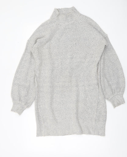 Brave Soul Women’s Grey Mock Neck Long Sleeve Knit Jumper Size 14