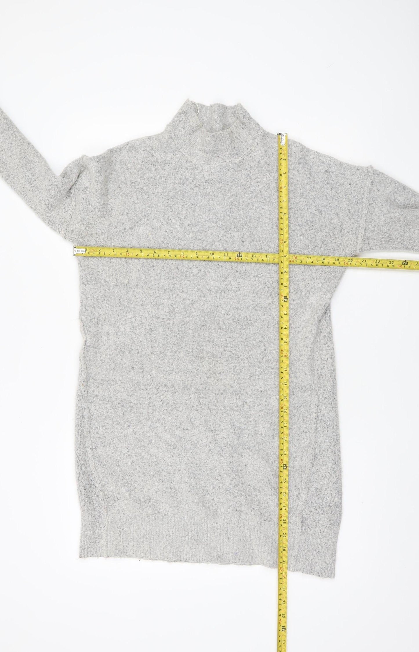 Brave Soul Women’s Grey Mock Neck Long Sleeve Knit Jumper Size 14