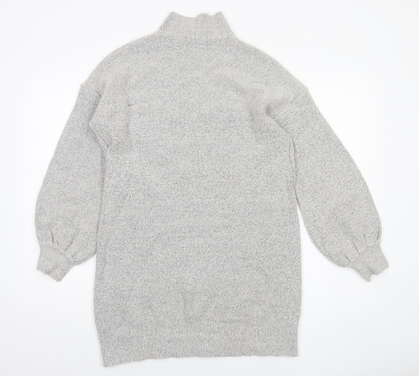 Brave Soul Women’s Grey Mock Neck Long Sleeve Knit Jumper Size 14