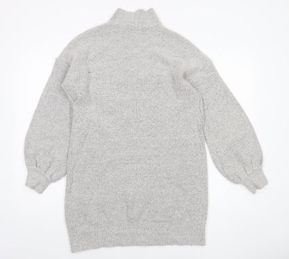 Brave Soul Women’s Grey Mock Neck Long Sleeve Knit Jumper Size 14