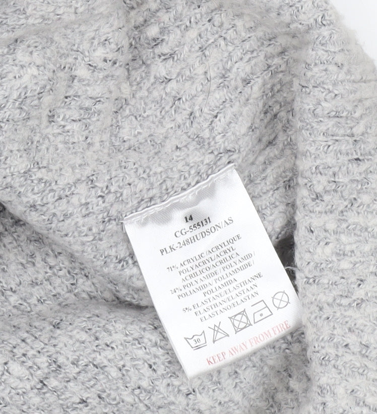 Brave Soul Women’s Grey Mock Neck Long Sleeve Knit Jumper Size 14