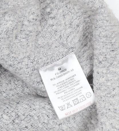 Brave Soul Women’s Grey Mock Neck Long Sleeve Knit Jumper Size 14