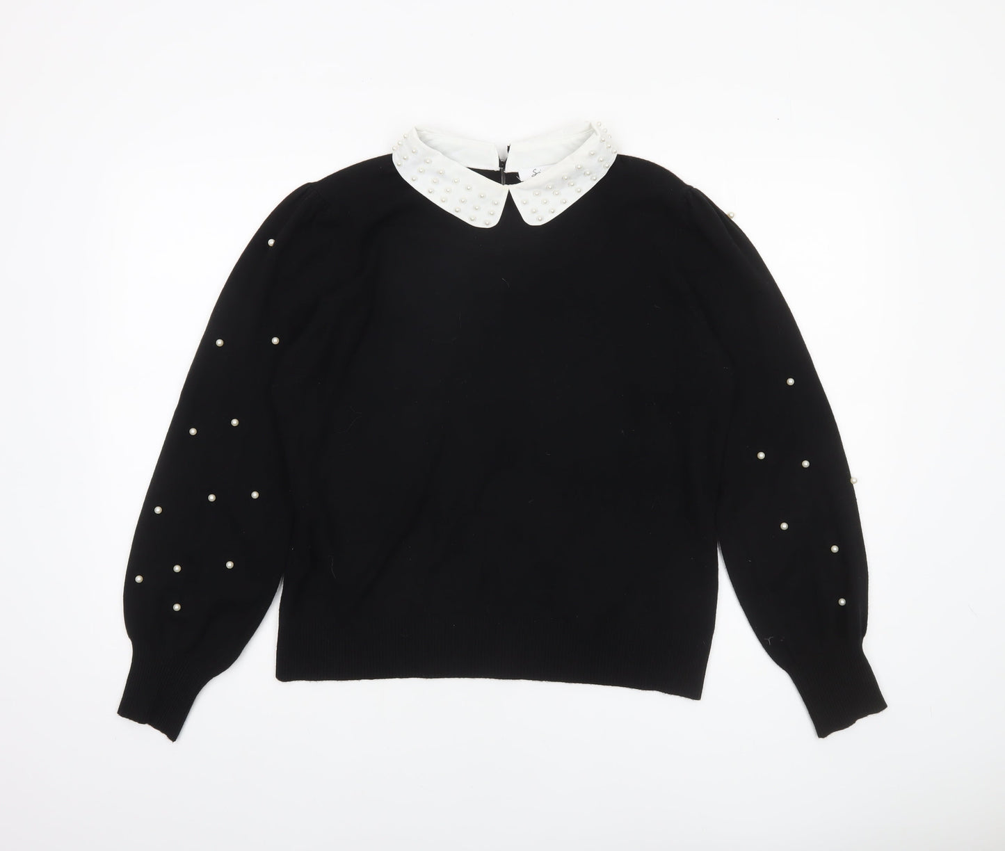Womens UK Size L Siorvi Milano Black Pullover Jumper