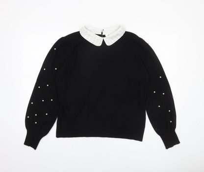 Womens UK Size L Siorvi Milano Black Pullover Jumper