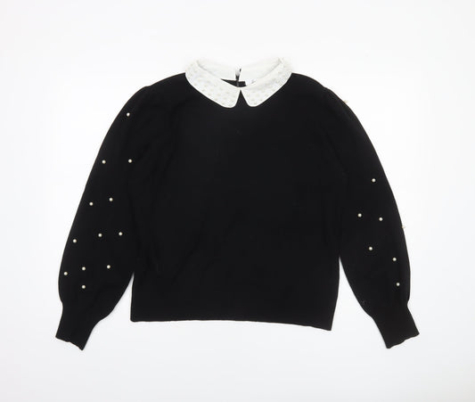 Womens UK Size L Siorvi Milano Black Pullover Jumper