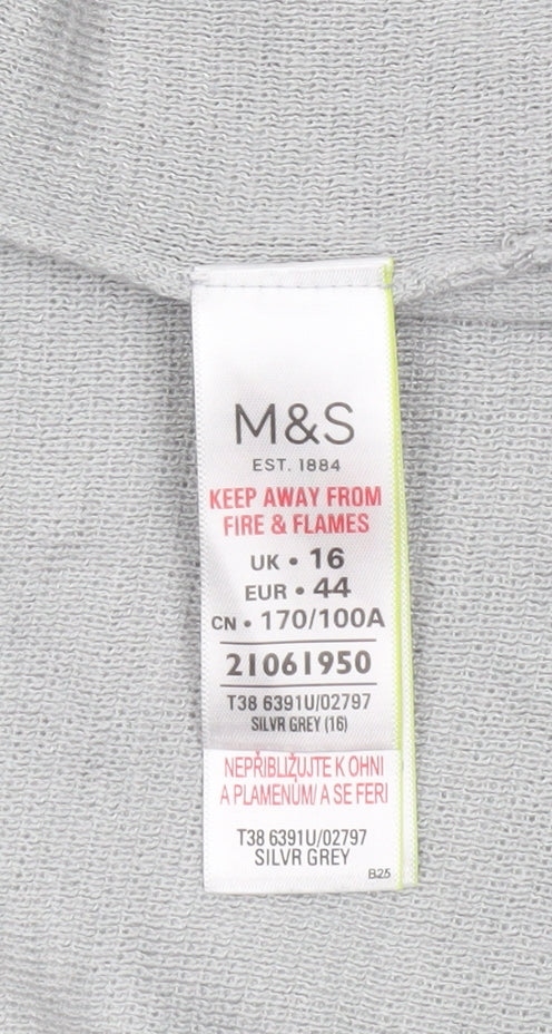 Womens UK Size 16 Marks and Spencer Grey Cardigan Jumper