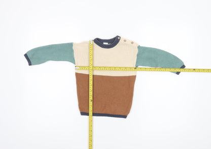 H&M Unisex Baby Multicoloured Cotton Knit Pullover Jumper 12-18 Months