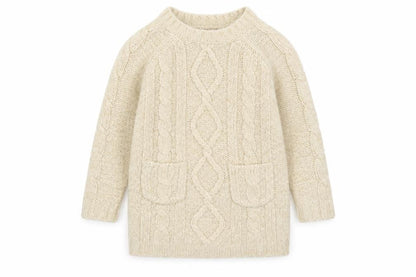 F&F Beige Cable Knit Acrylic Pullover Jumper 12-18 Months Unisex Baby