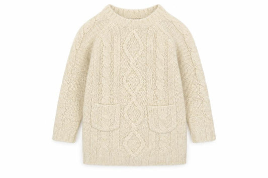 F&F Beige Cable Knit Acrylic Pullover Jumper 12-18 Months Unisex Baby