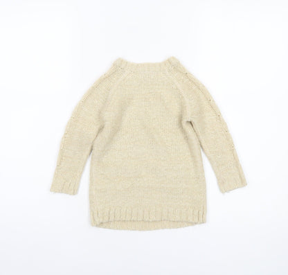 F&F Beige Cable Knit Acrylic Pullover Jumper 12-18 Months Unisex Baby