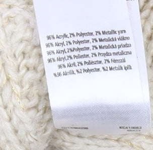 F&F Beige Cable Knit Acrylic Pullover Jumper 12-18 Months Unisex Baby