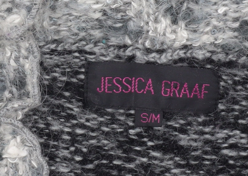 Womens UK Size S Jessica Graaf Grey Cardigan Jumper