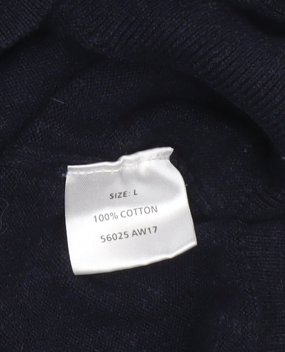 Greenwoods Men’s Blue Cotton Crew Neck Pullover Jumper Size L