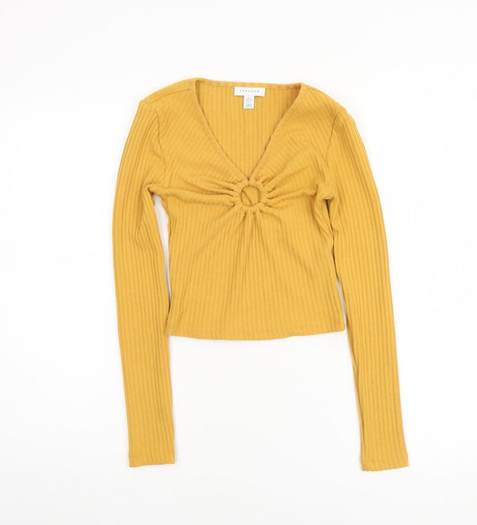 Womens UK Size 6 Topshop Yellow Pullover Jumper