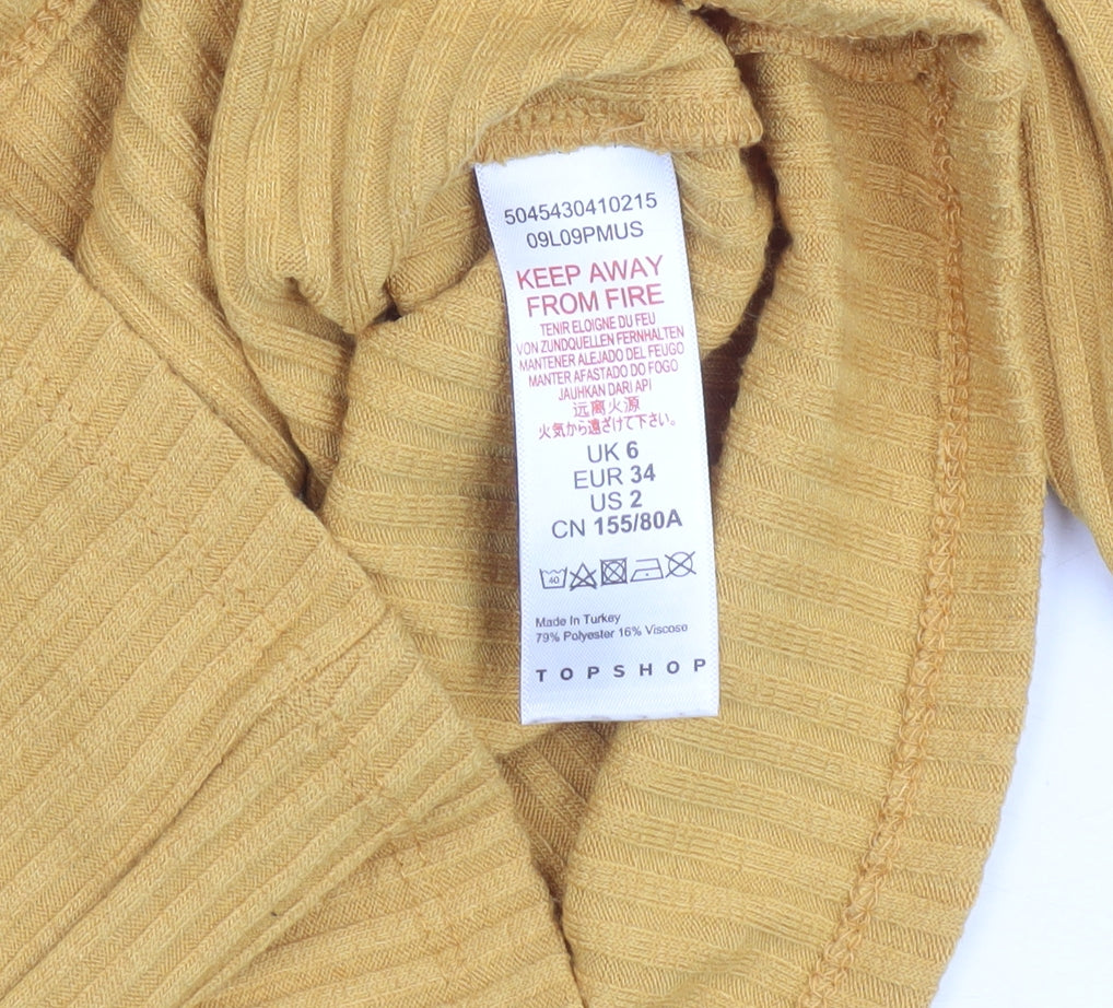 Womens UK Size 6 Topshop Yellow Pullover Jumper