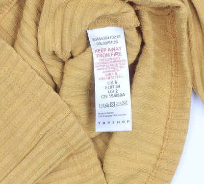 Womens UK Size 6 Topshop Yellow Pullover Jumper