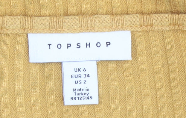 Womens UK Size 6 Topshop Yellow Pullover Jumper