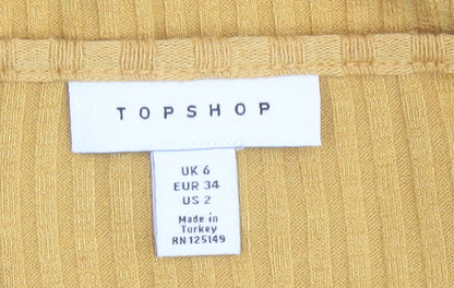 Womens UK Size 6 Topshop Yellow Pullover Jumper