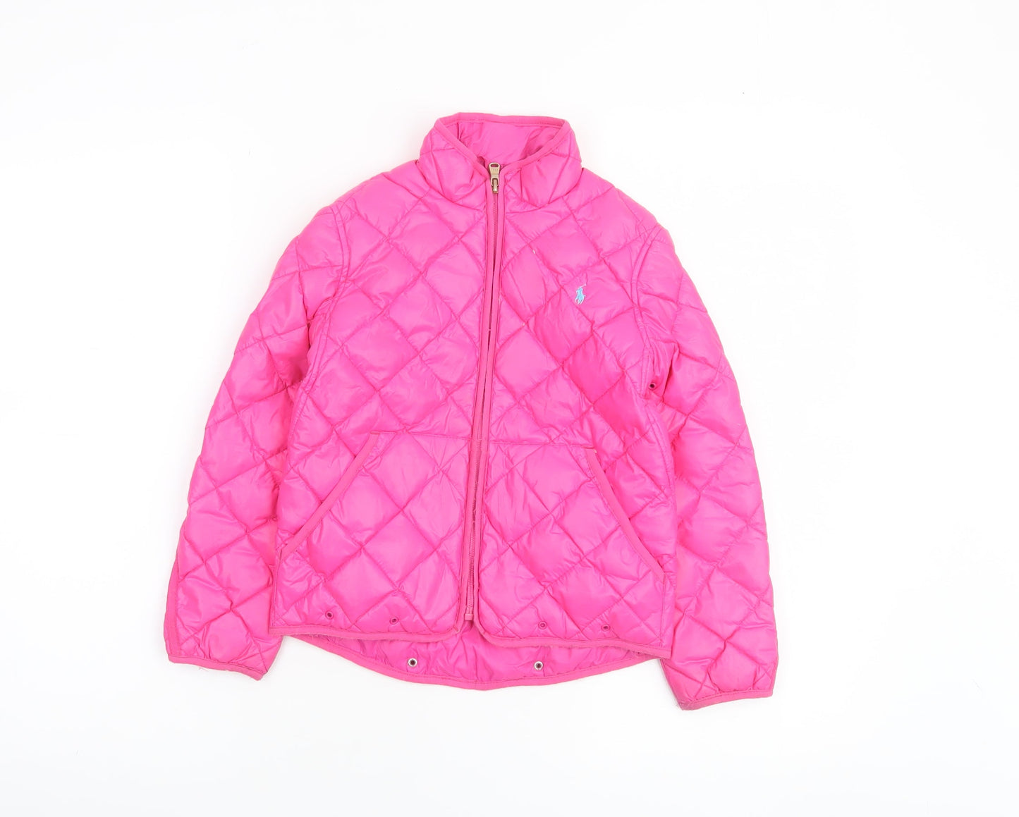 Ralph Lauren Girls Pink Quilted Down Puffer Jacket Size 6 Years