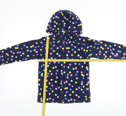 Mountain Warehouse Girls Blue Polka Dot Fleece Full Zip Hoodie 9-10 Years