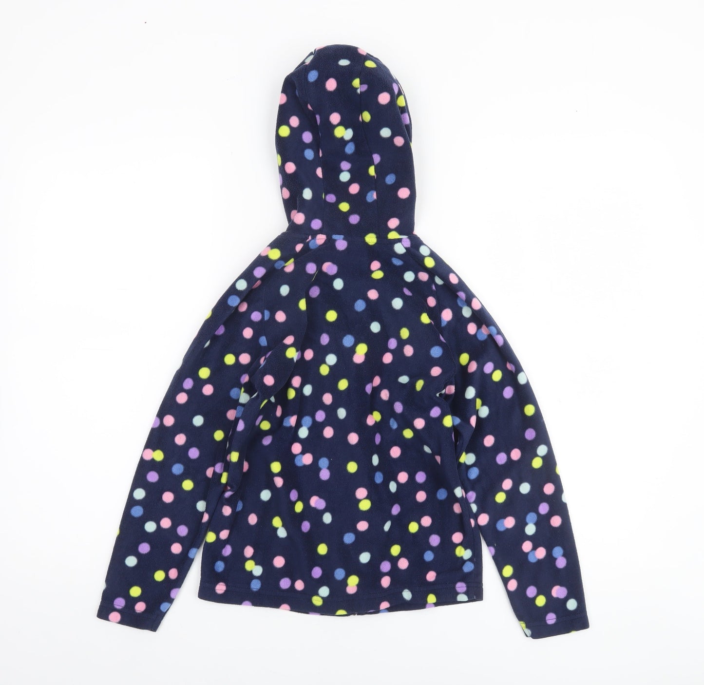 Mountain Warehouse Girls Blue Polka Dot Fleece Full Zip Hoodie 9-10 Years