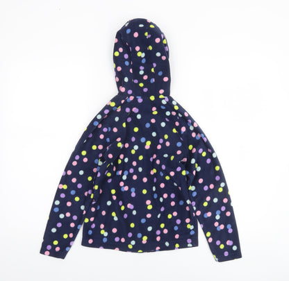 Mountain Warehouse Girls Blue Polka Dot Fleece Full Zip Hoodie 9-10 Years