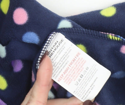 Mountain Warehouse Girls Blue Polka Dot Fleece Full Zip Hoodie 9-10 Years