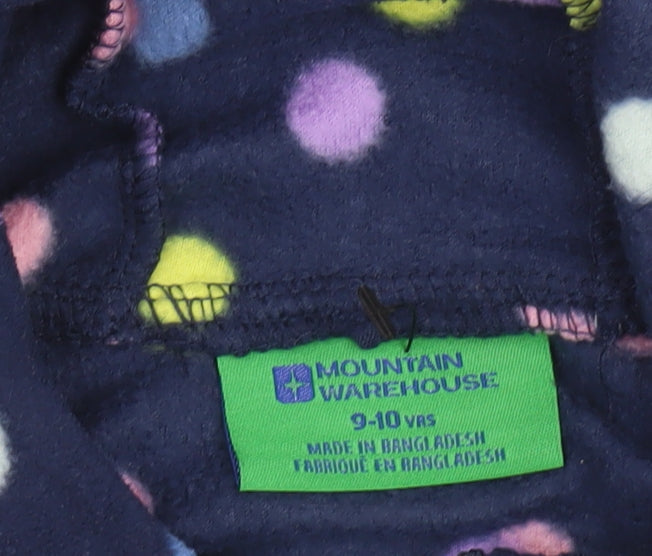 Mountain Warehouse Girls Blue Polka Dot Fleece Full Zip Hoodie 9-10 Years