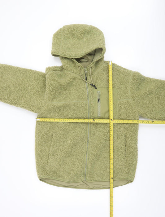 H&M Women’s Green XS Hooded Fleece Jacket Softshell Zip Up