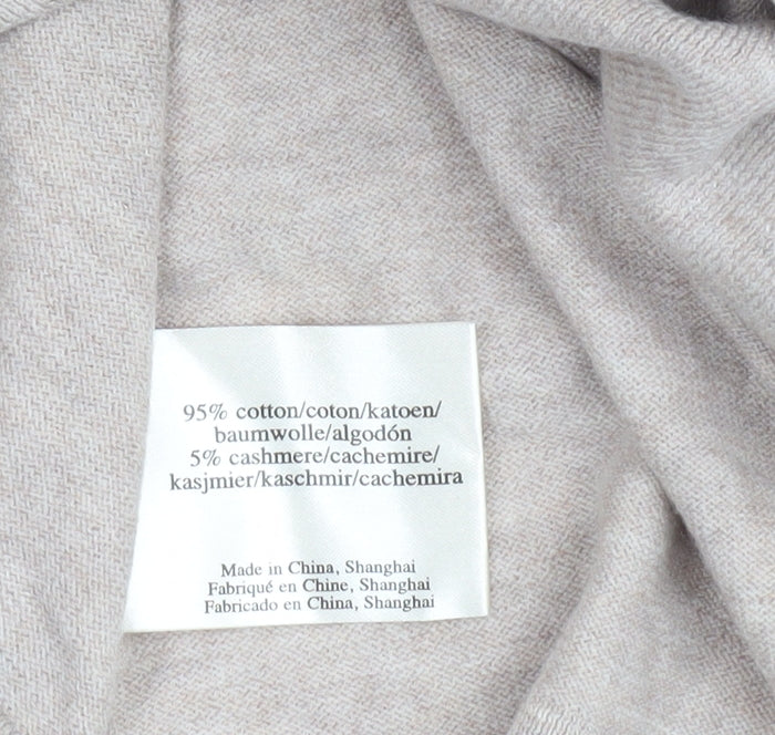 Laura Ashley Women’s Beige V-Neck Cotton Cashmere Jumper UK 16