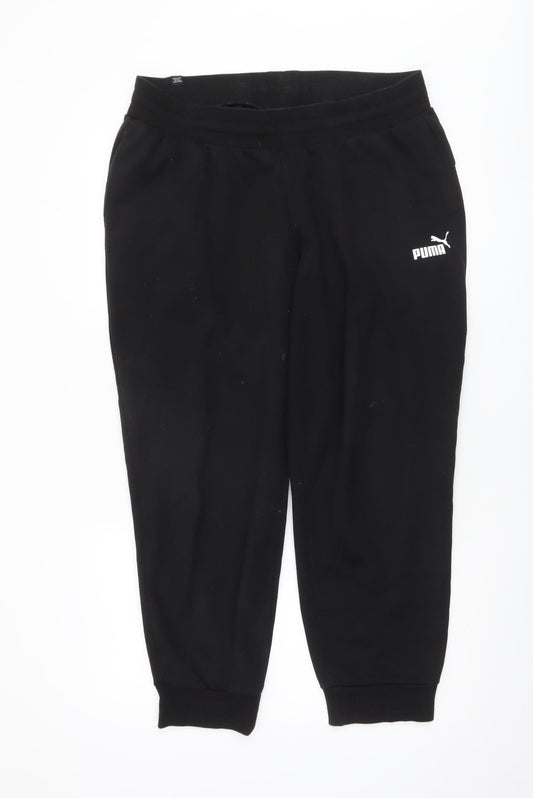 Puma Women's Black Jogger Sweatpants L Fleece Comfort Sportswear