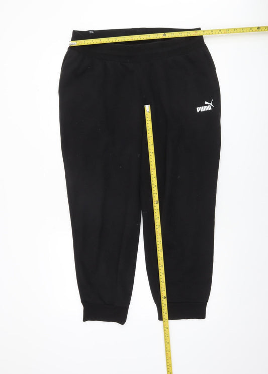 Puma Women's Black Jogger Sweatpants L Fleece Comfort Sportswear